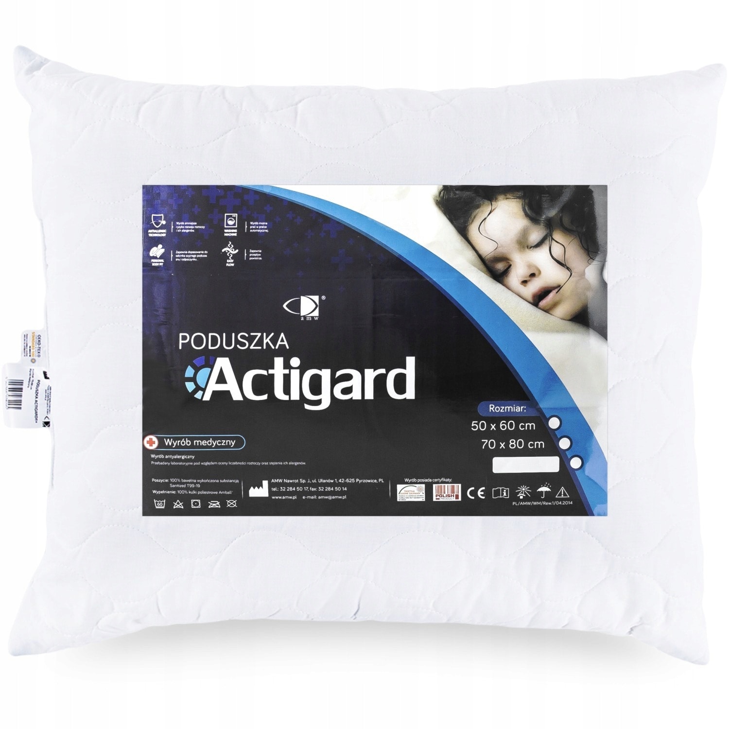 AMW Acti Pillow - Standard pillow 50x60 cm for comfortable sleep