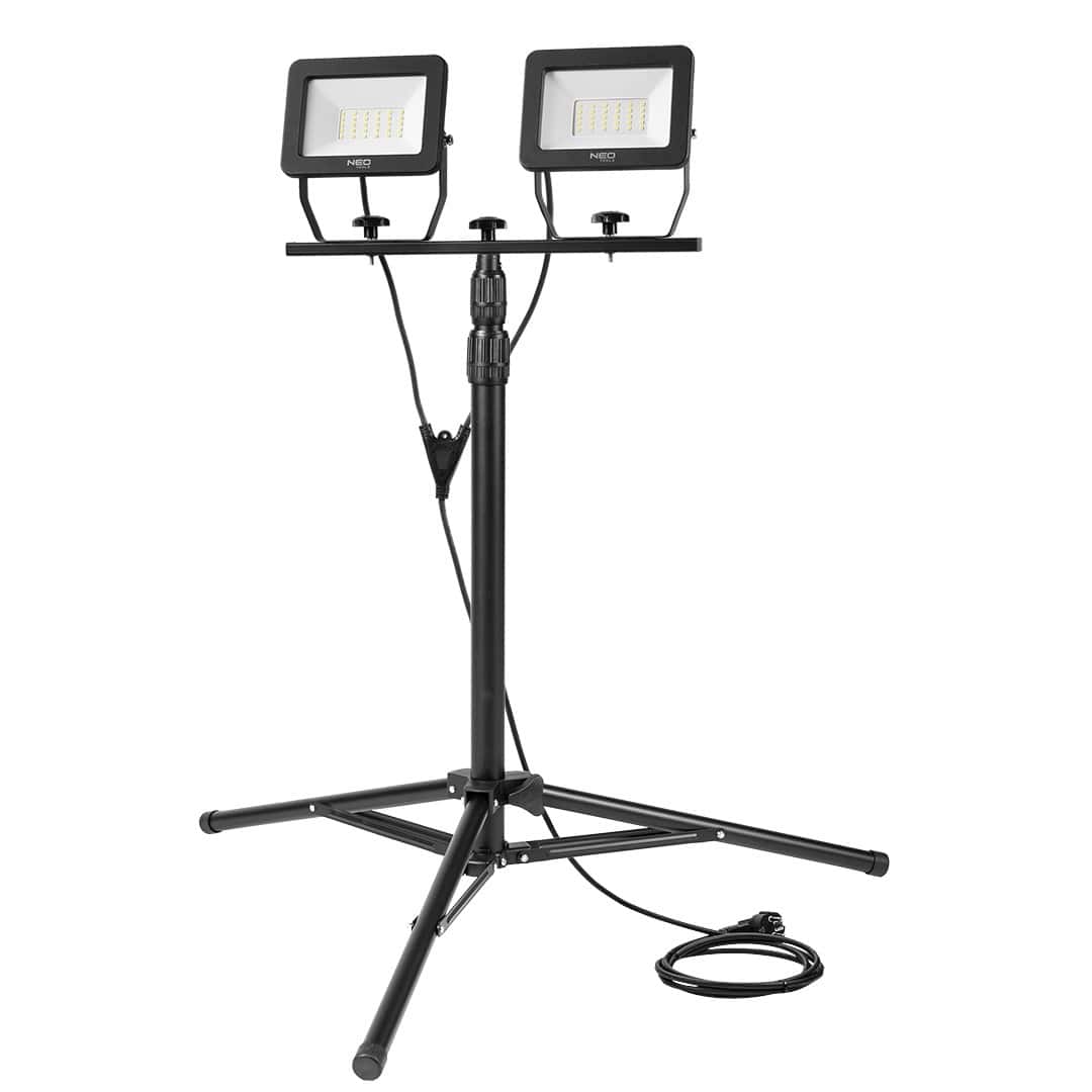 NEO Double LED Floodlight 2x50W on Tripod - Bright Lighting for Work