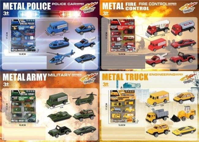Metal Vehicles - Set 6 pieces mix - perfect gift for children