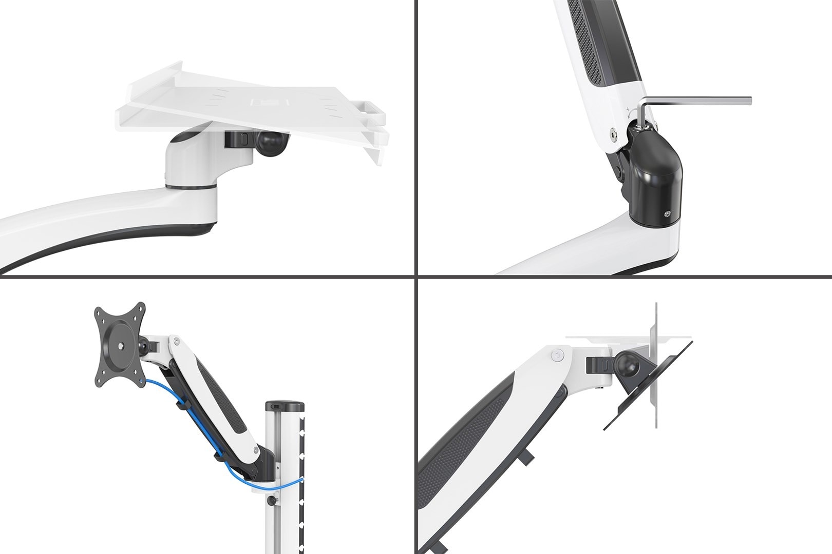 Single wall mount arm 1xLCD + keyboard - the ideal solution for your office