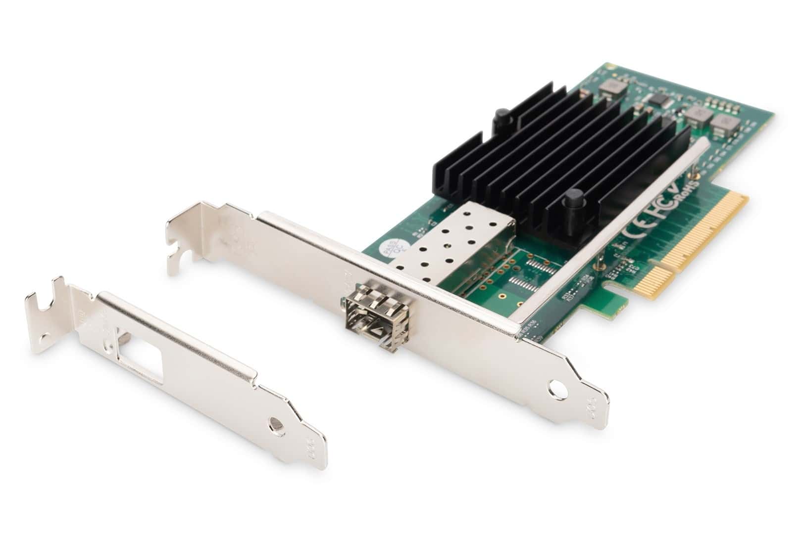 Single fiber optic port (SFP+) 10 Gb/s on PCI Express card, chipset: Intel JL82599EN - fast network