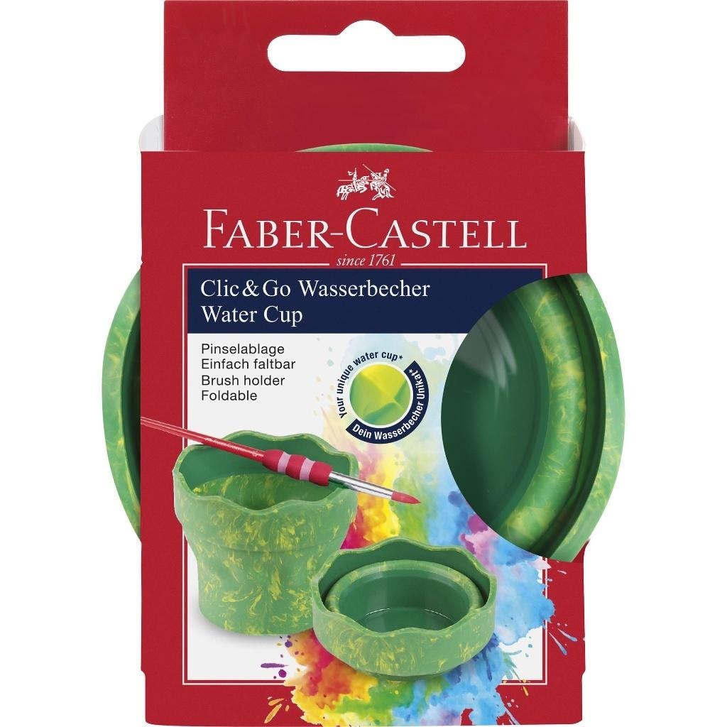 Faber-Castell Clic&Go - Foldable water container green-blue
