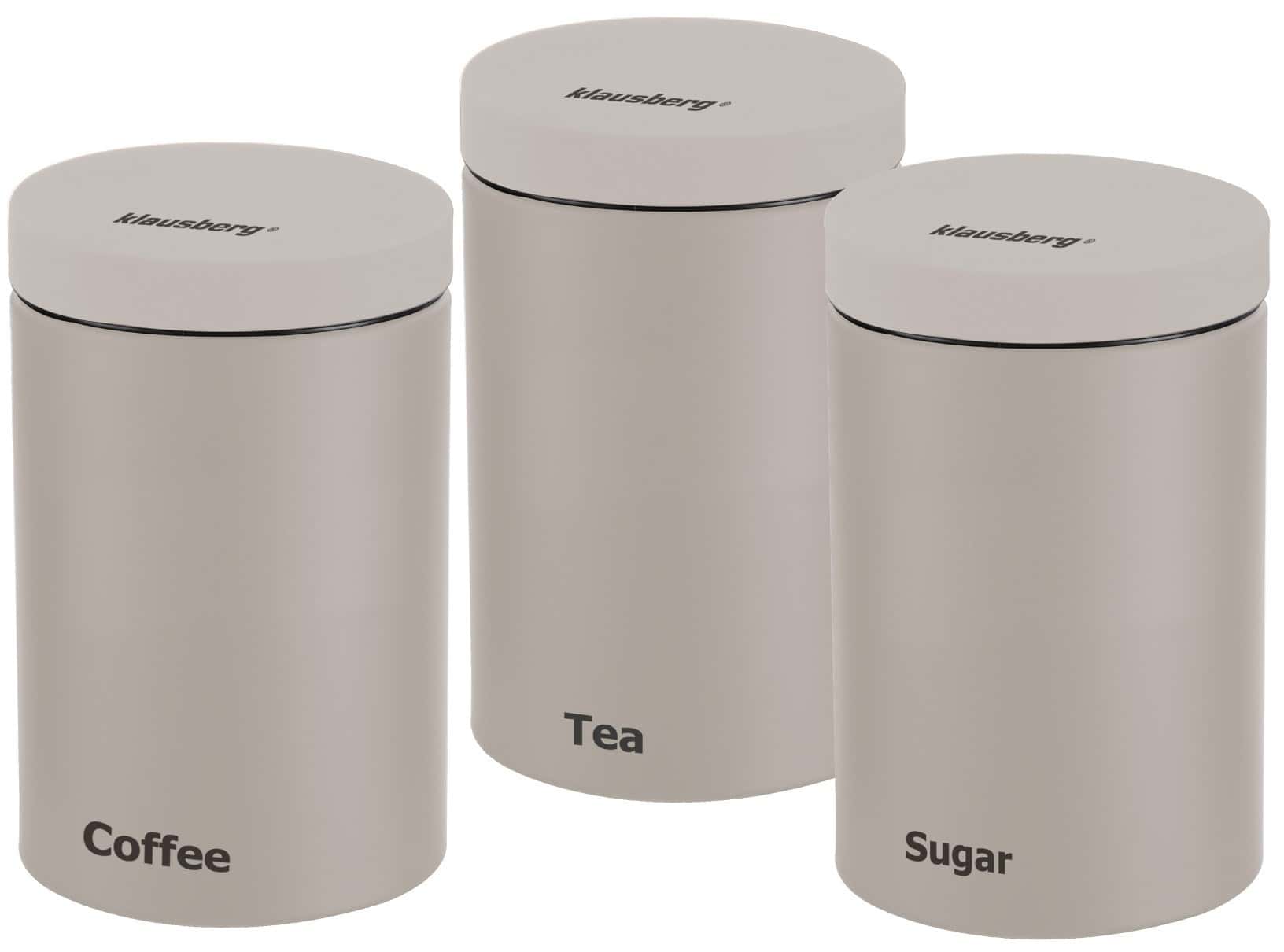 Klausberg Kitchen Canisters Steel Beige - Set of 3