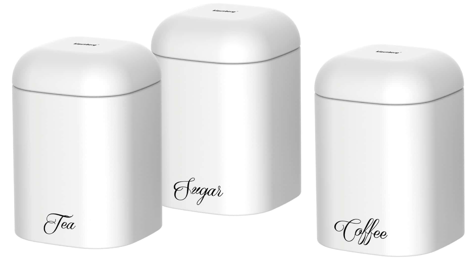 Klausberg Metal containers white - Set of 3 ideal for the kitchen