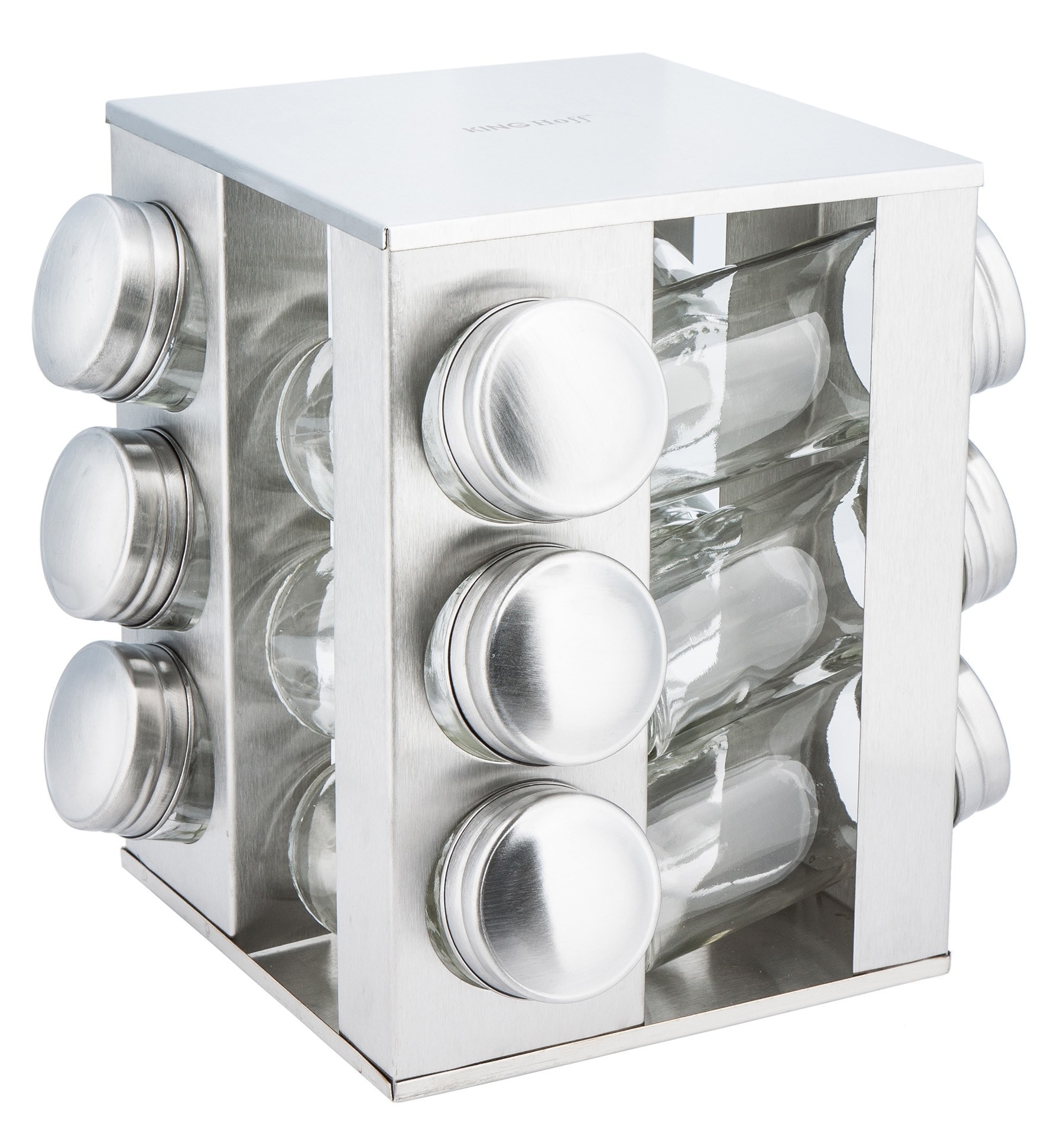 Kinghoff Spice containers - 13-piece steel and glass set