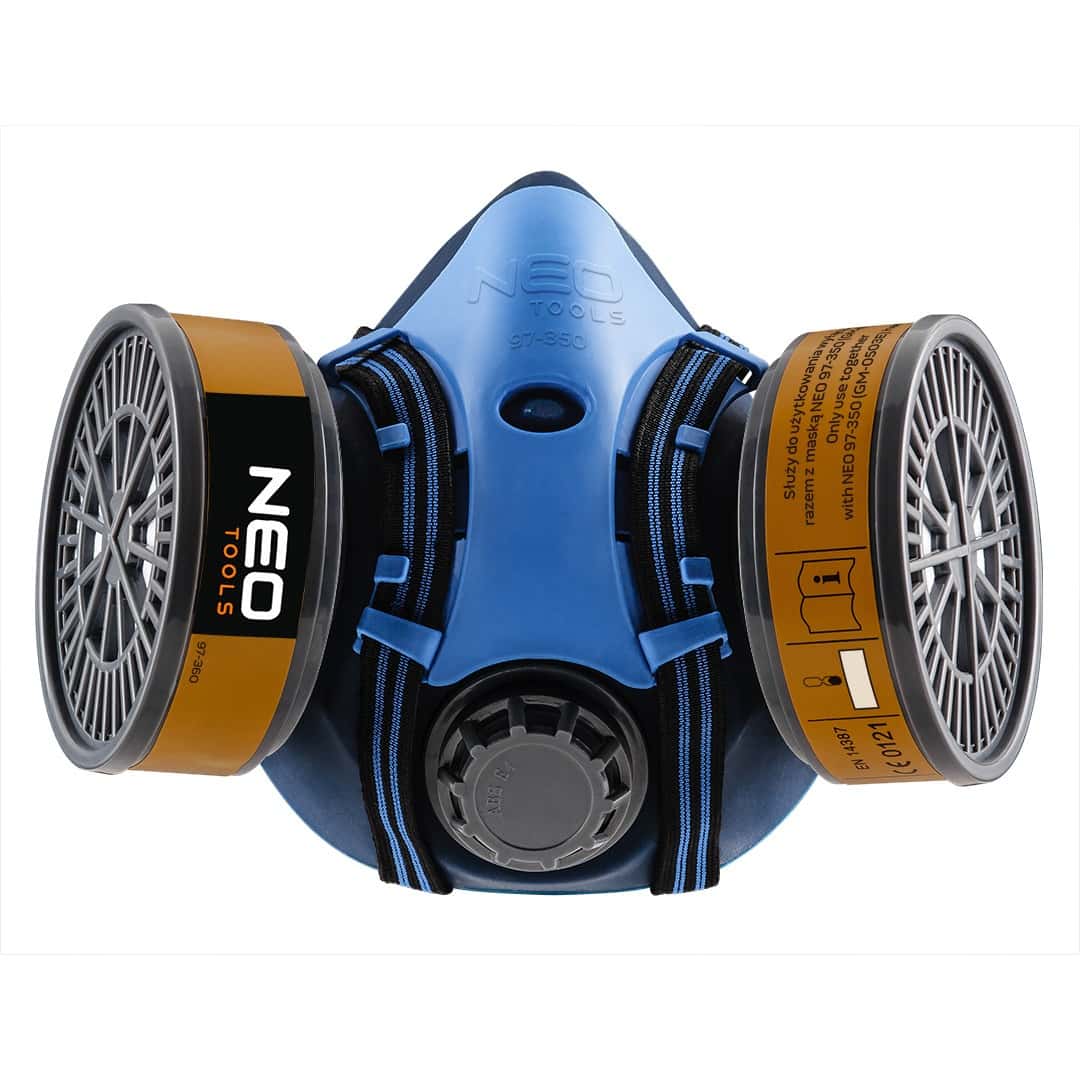 NEO TOOLS Silicone half mask with 2 absorbers A1 R - reliable protection