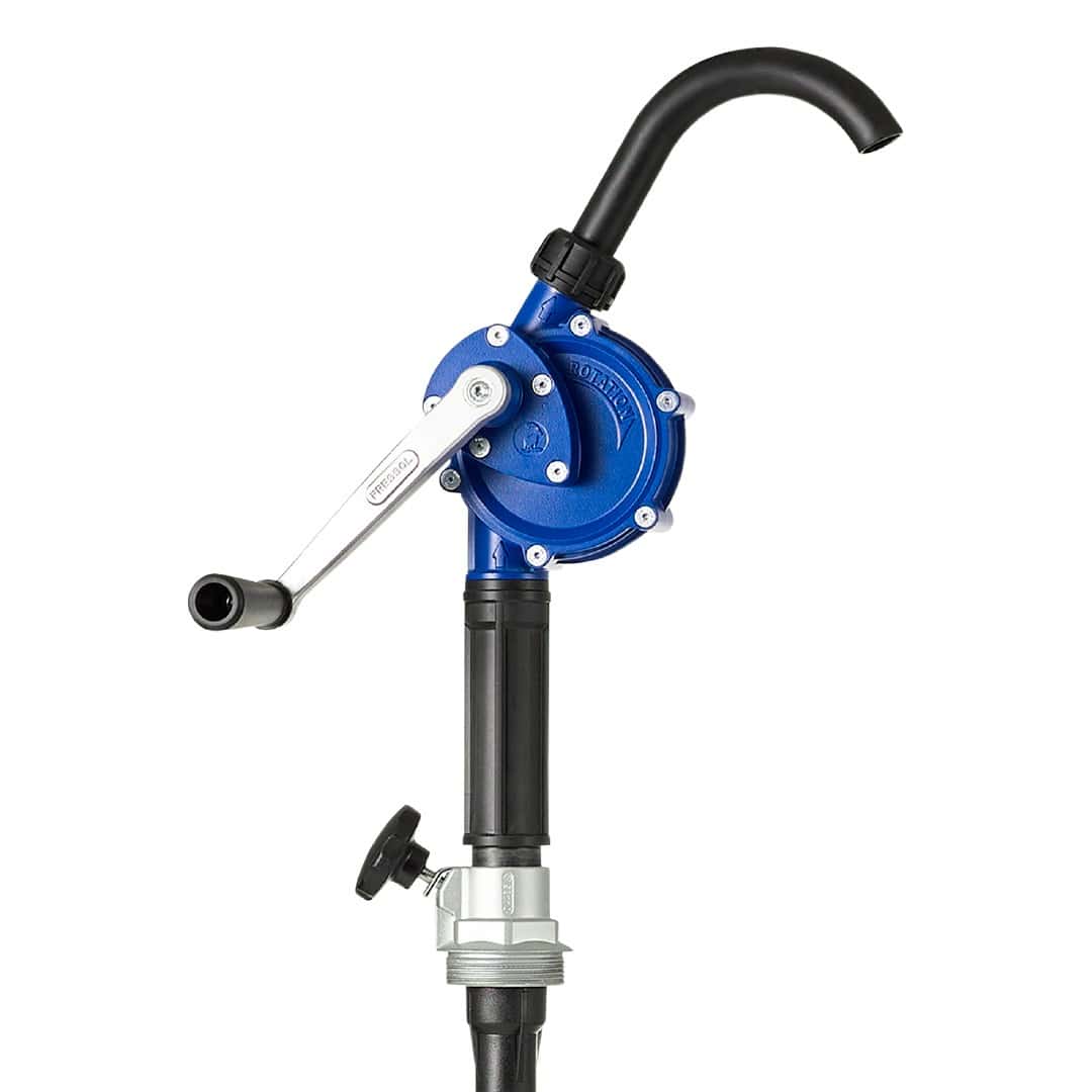 Hand crank pump for oil - 18 l/min - Reliable workshop tool