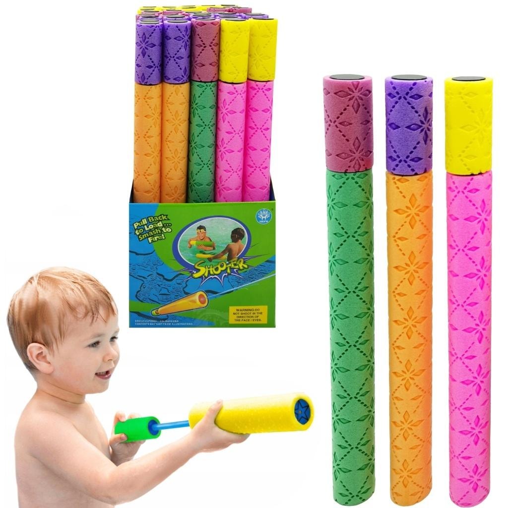 Foam water gun grooved MIX colors - ideal for summer
