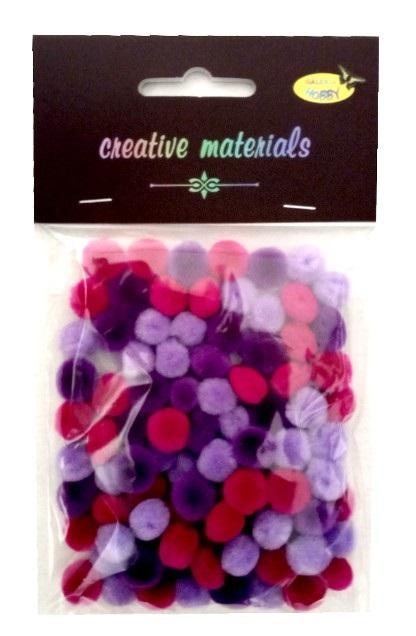 Acrylic pom poms purple 10mm - ideal for crafts
