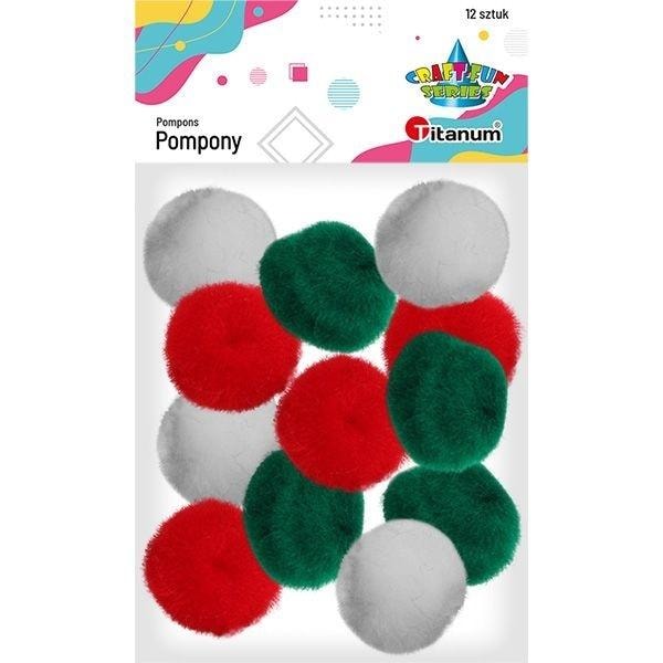 TITANUM Acrylic Pompons Mix 80pcs - ideal for decorations and crafts