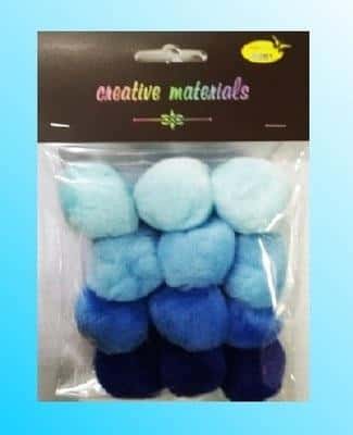 Galeria Hobby Blue Acrylic Pom Poms 40mm - ideal for crafts