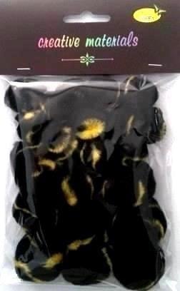 Two-color pompons black yellow - perfect for crafts
