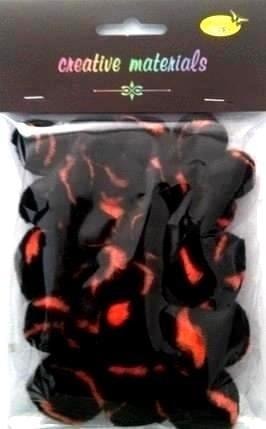Two-color pompons orange-black - perfect for DIY projects