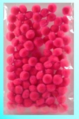 Pompony pink - Pink Acrylic Pom Poms 10mm - 100 pieces