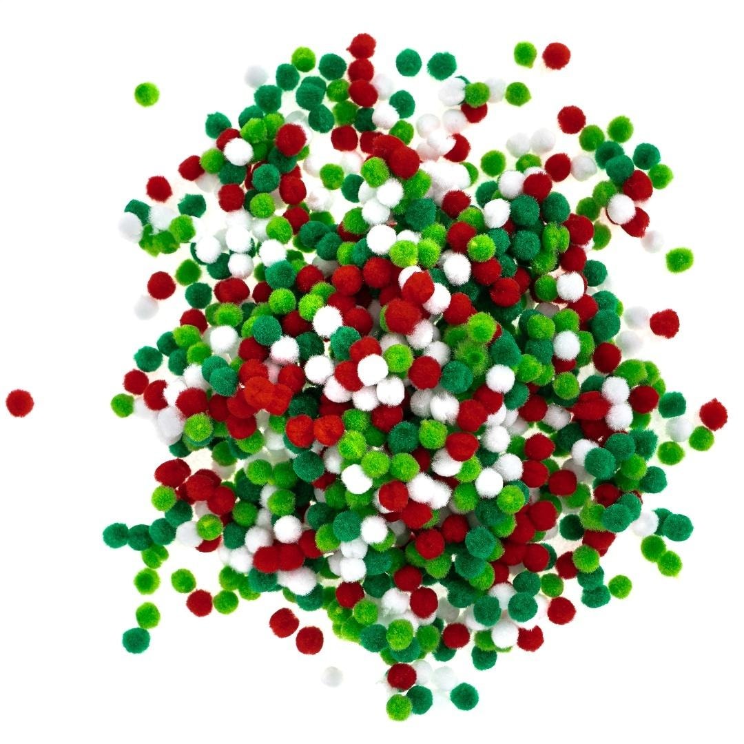 Polyester Pom Poms - 1cm Color Mix - 1000 Pieces - Perfect for Crafts