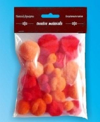 Tonal pompons red-orange - perfect for crafts