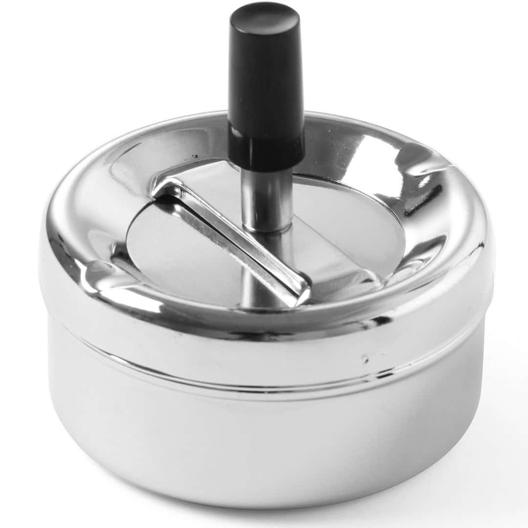 Ashtray with push button - easy emptying and cleanliness