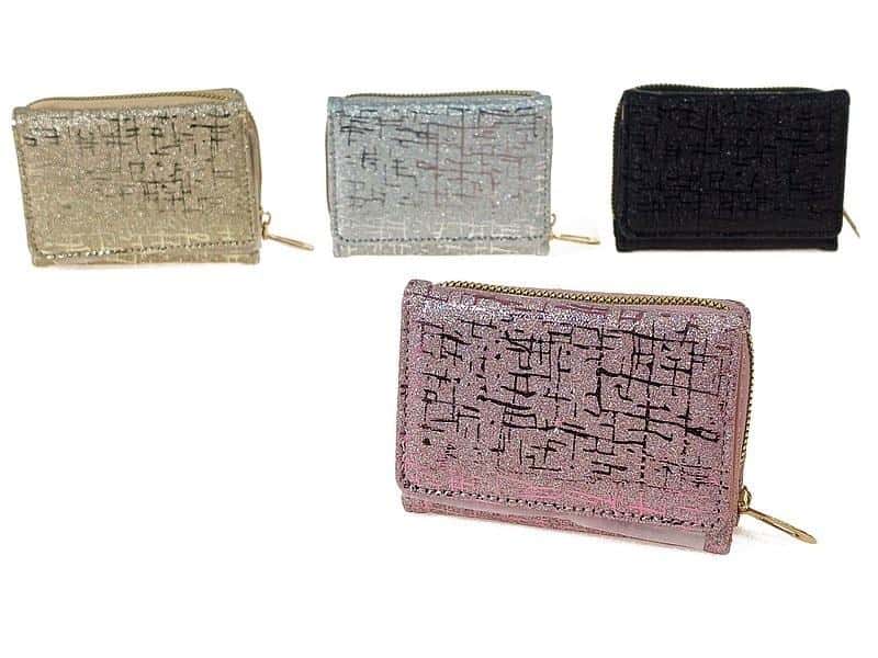 Shiny wallet with zipper - pattern mix - perfect accessory