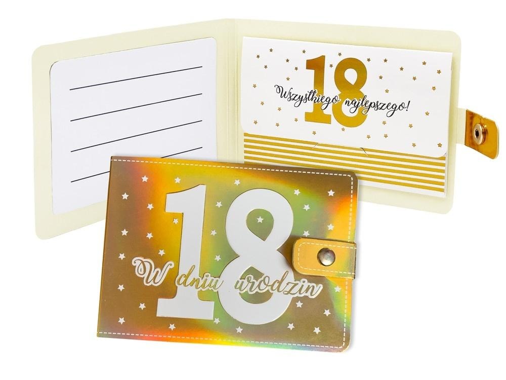 Kukartka Wallet Birthday 18 - Unique gift with wishes