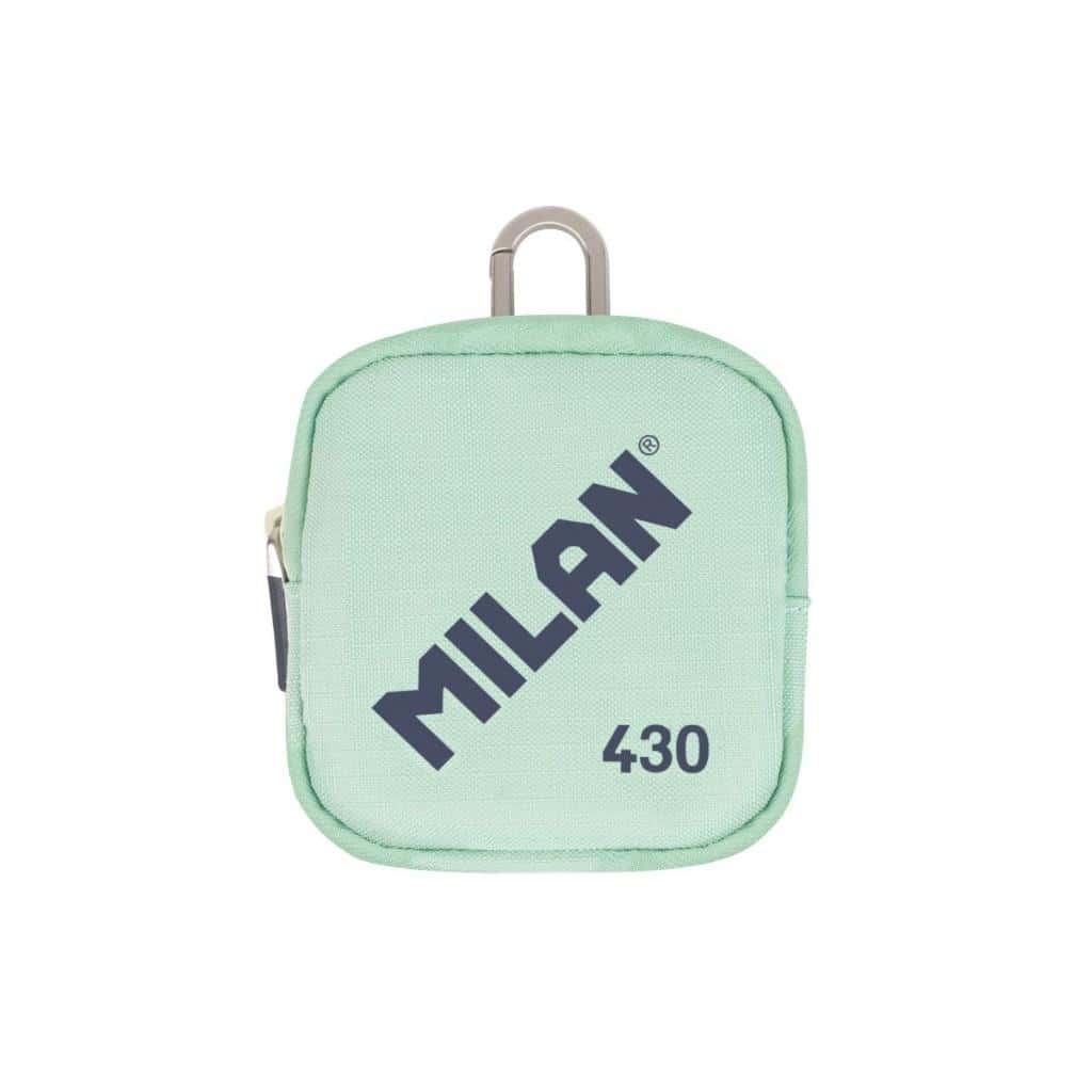 MILAN Small green coin purse with carabiner - perfect for small expenses