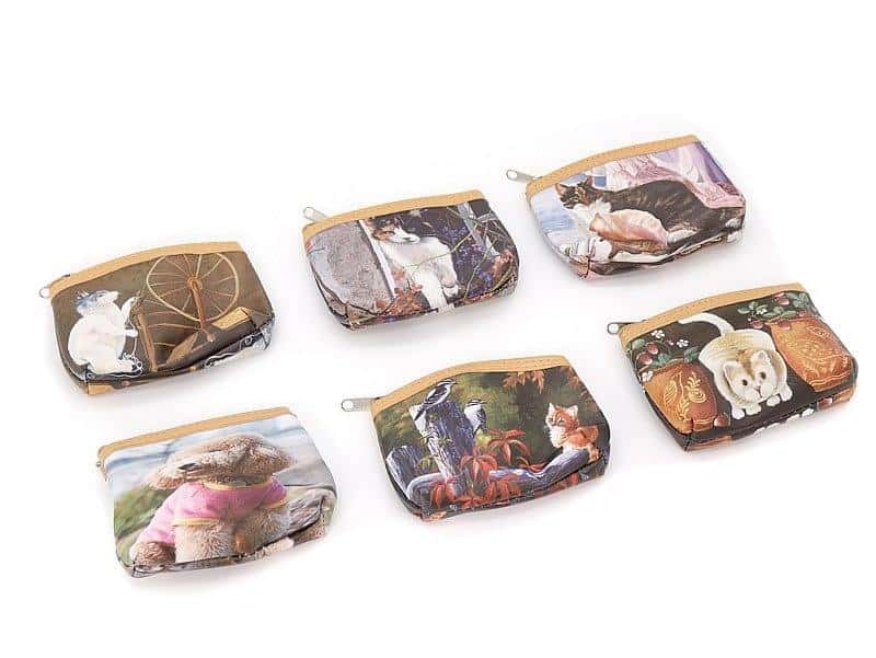 Wallet with cat motif with zipper MIX - ideal for small expenses