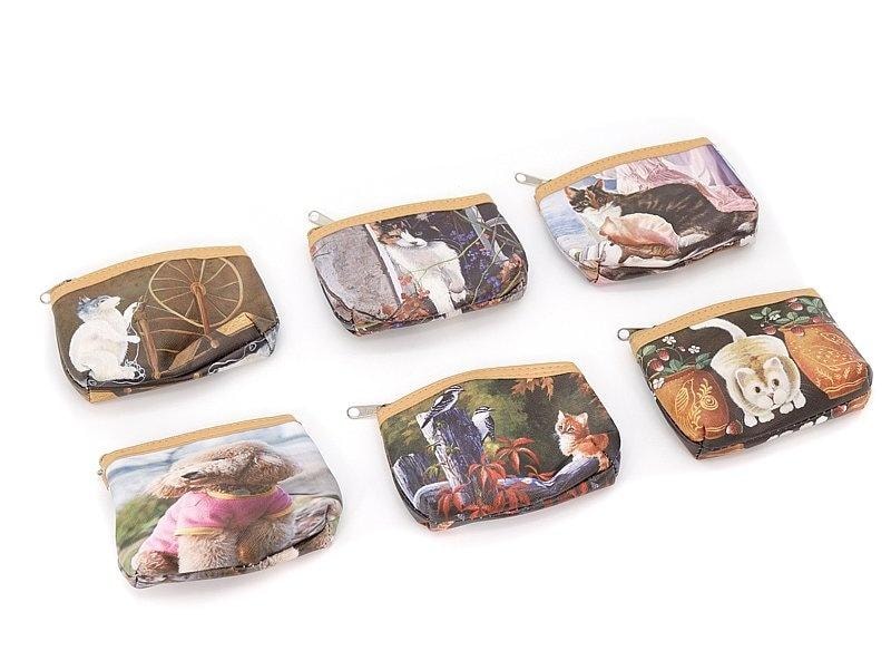 Wallet with cat motif with zipper MIX - ideal for small expenses
