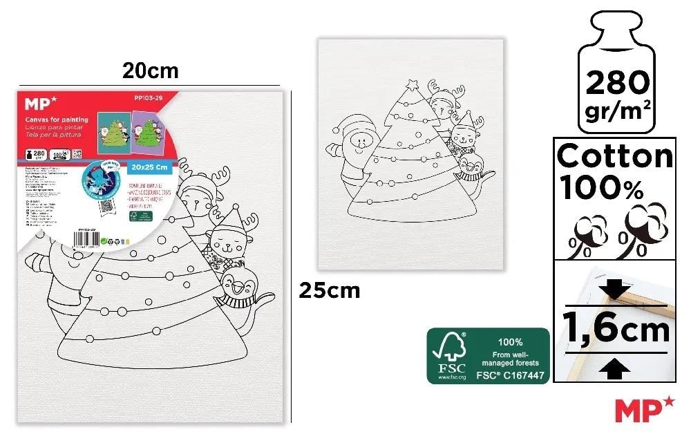 MP Main Paper Painting canvas Christmas tree 20x25cm - ideal for children
