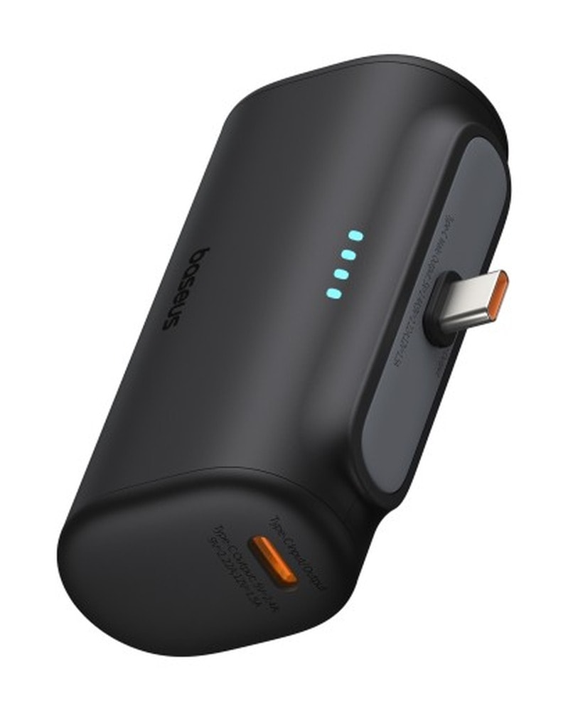 Baseus Compact Power Bank 5000mAh USB-C - black, perfect for your pocket
