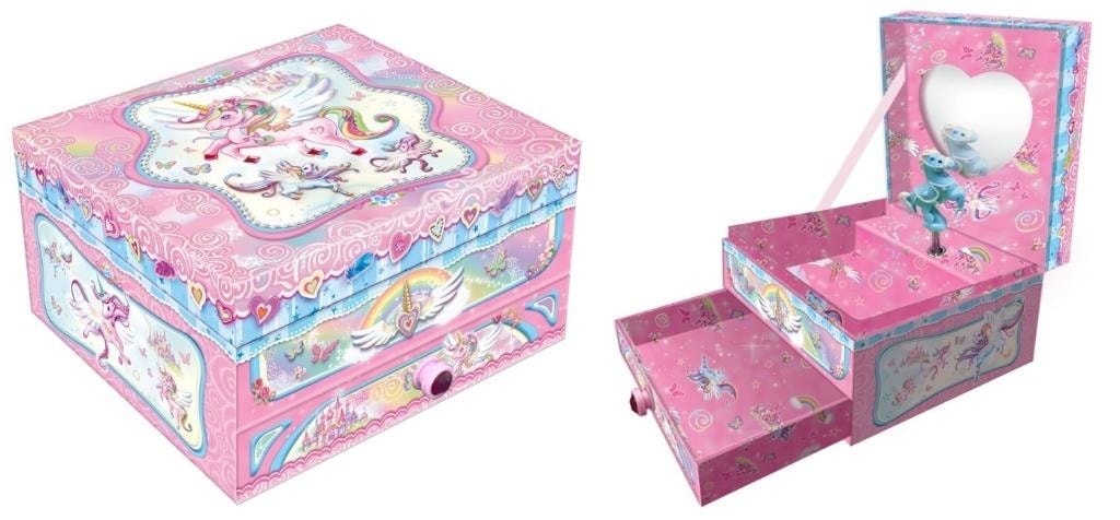 Music box with drawer Unicorn - Magical music box with mirror