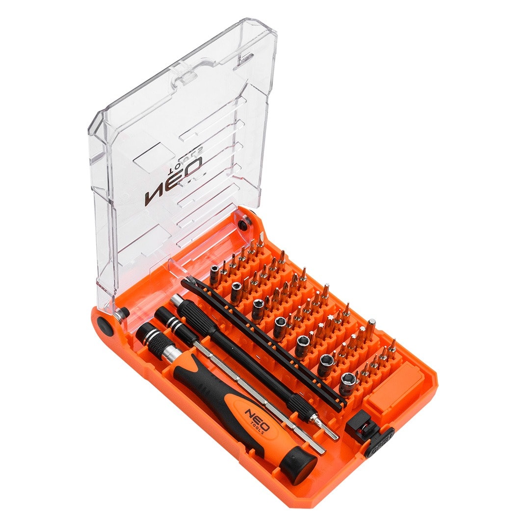 NEO TOOLS Precision screwdriver bits with handle 45 pieces - ideal for precision work