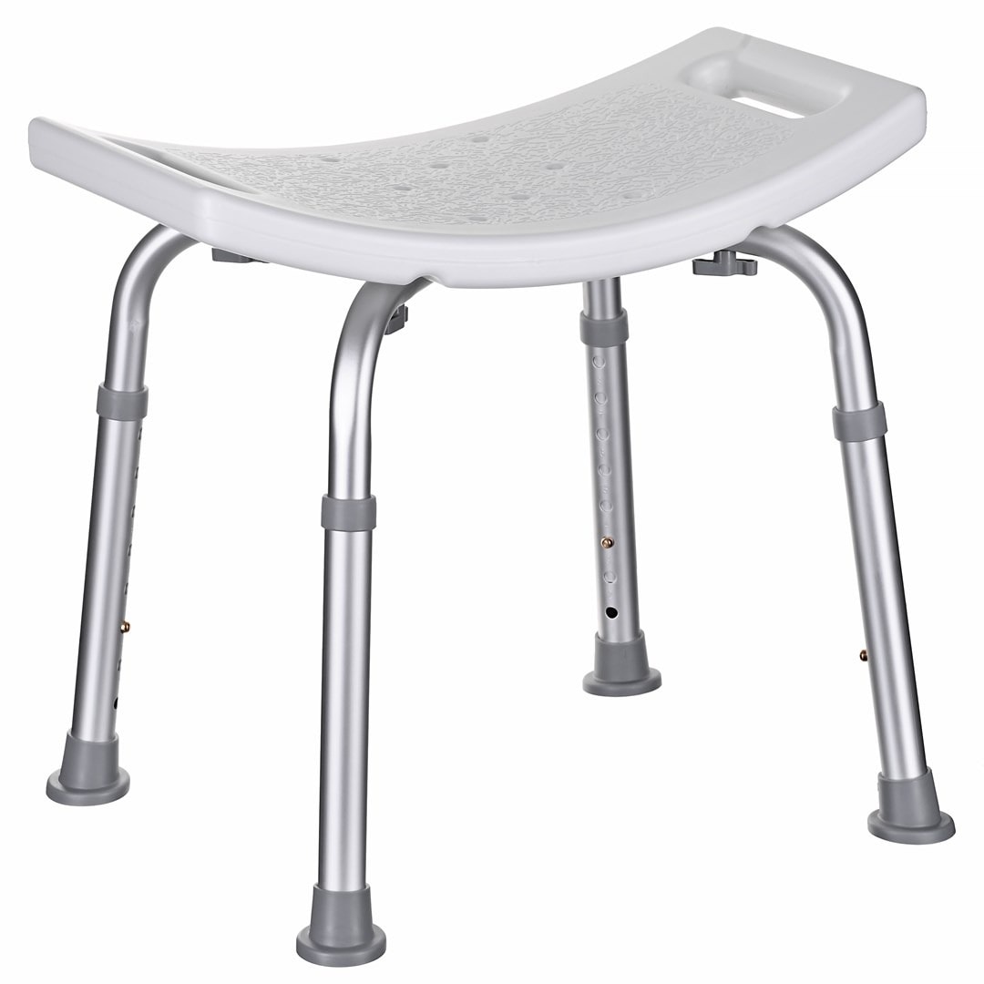 Rectangular shower stool with height adjustment - comfort and safety