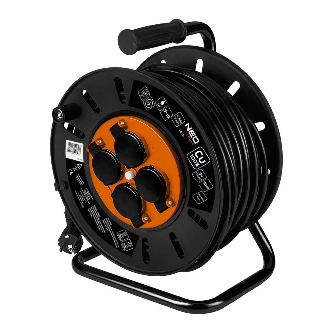 NEO TOOLS Cable reel extension 30m - reliable power source