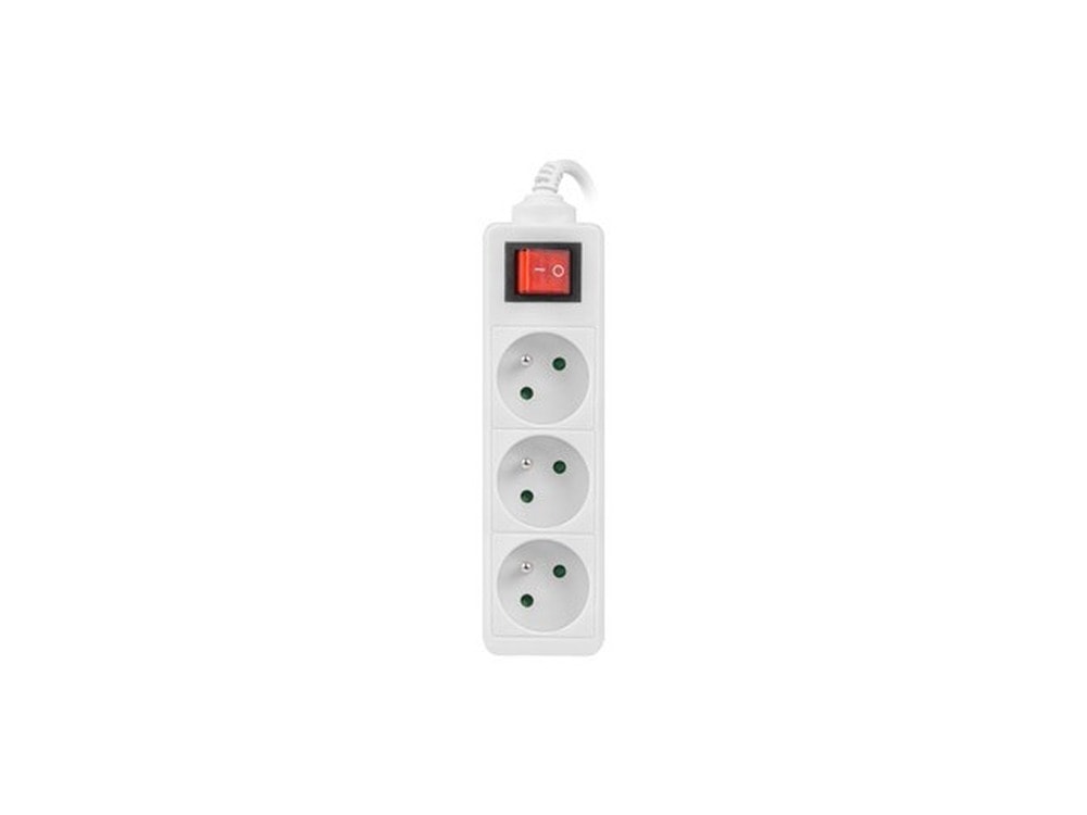 Lanberg Extension Cord 1 socket 3m white - reliable power supply
