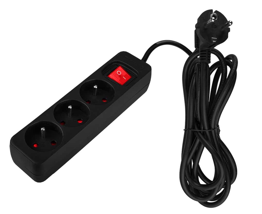 NEO TOOLS Power strip 3 m - black with switch