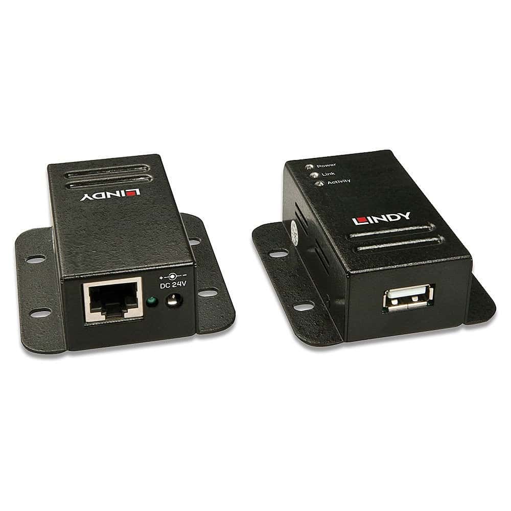 Lindy 42680 Network Extender - Transmitter and Receiver, Black