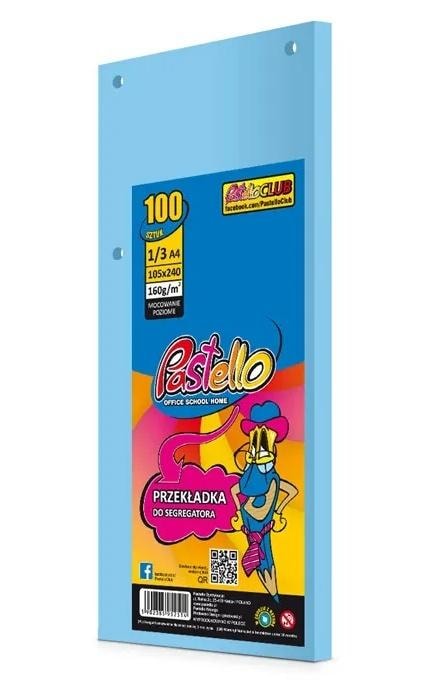 Divider for binder 1/3 A4 100K IT120 blue - ideal for document organization