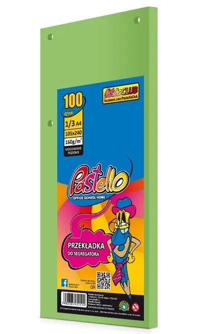 Dividers for binder 1/3 A4 green - ideal for organizing documents