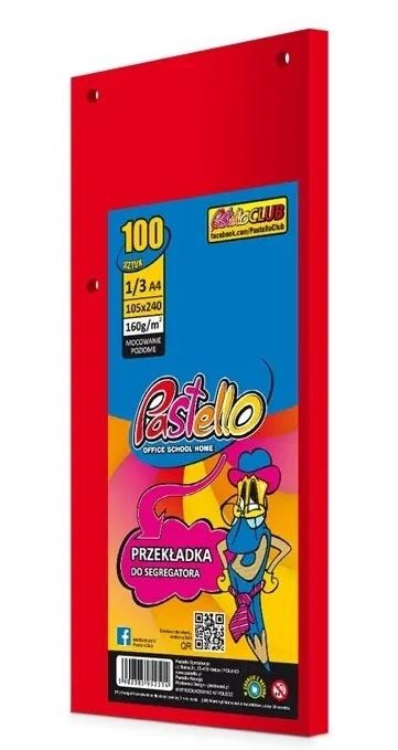 Binder divider 1/3 A4 100K IT250 red - perfect for document organization