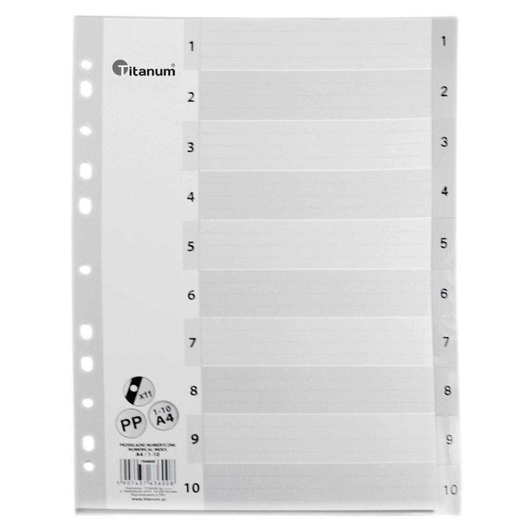 Dividers A4 1-10 - index, polypropylene, for binder