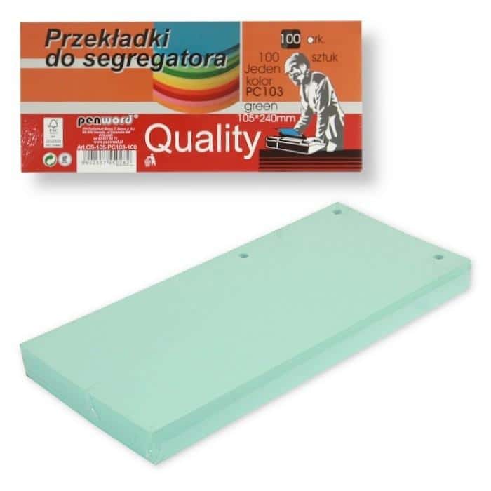 Penword Binder dividers green 100 pieces - ideal for organization