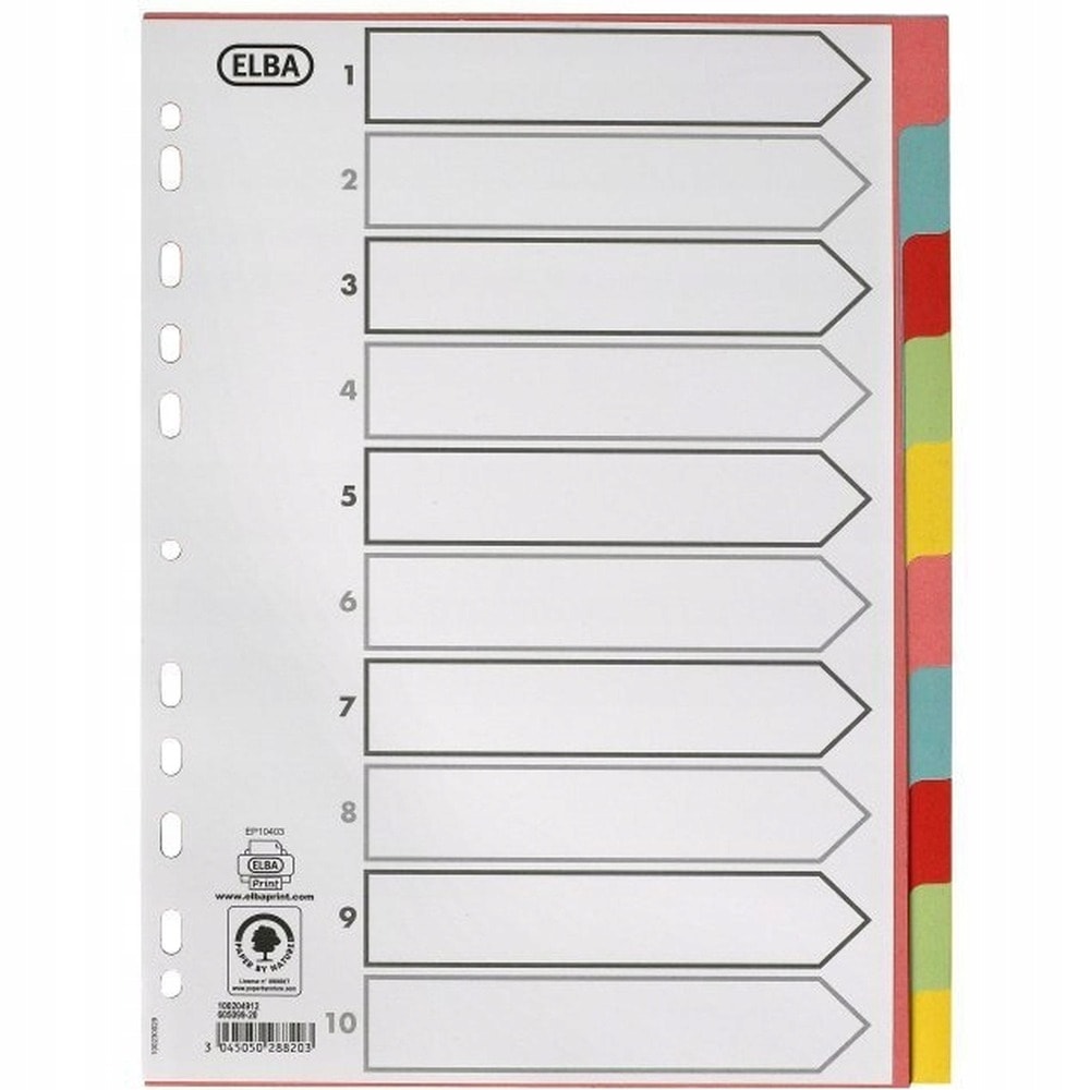Cardboard Dividers Colored A4 10pcs - Perfect for Folder