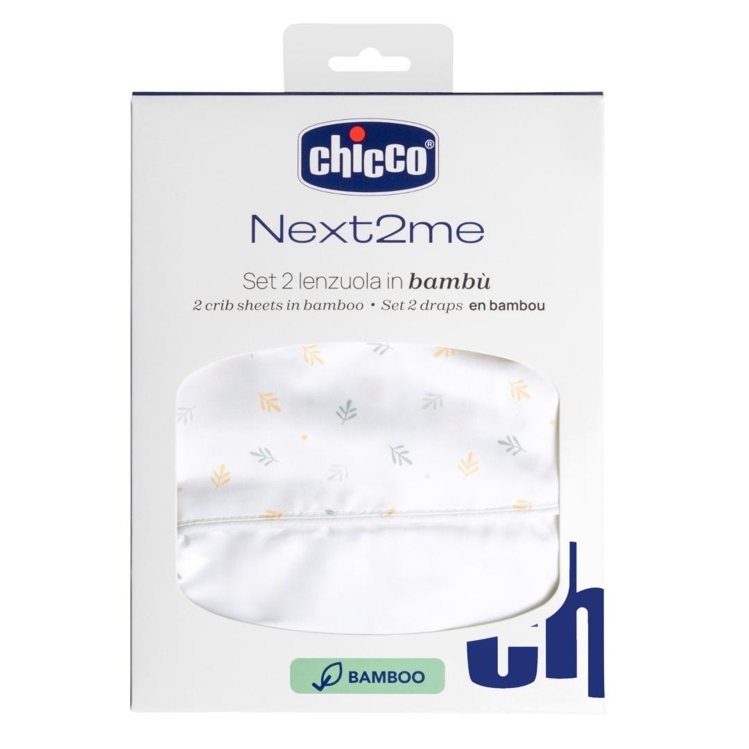 Chicco Fitted Sheet Next2Me Forever G/D bamboo foliage - comfortable baby sleep