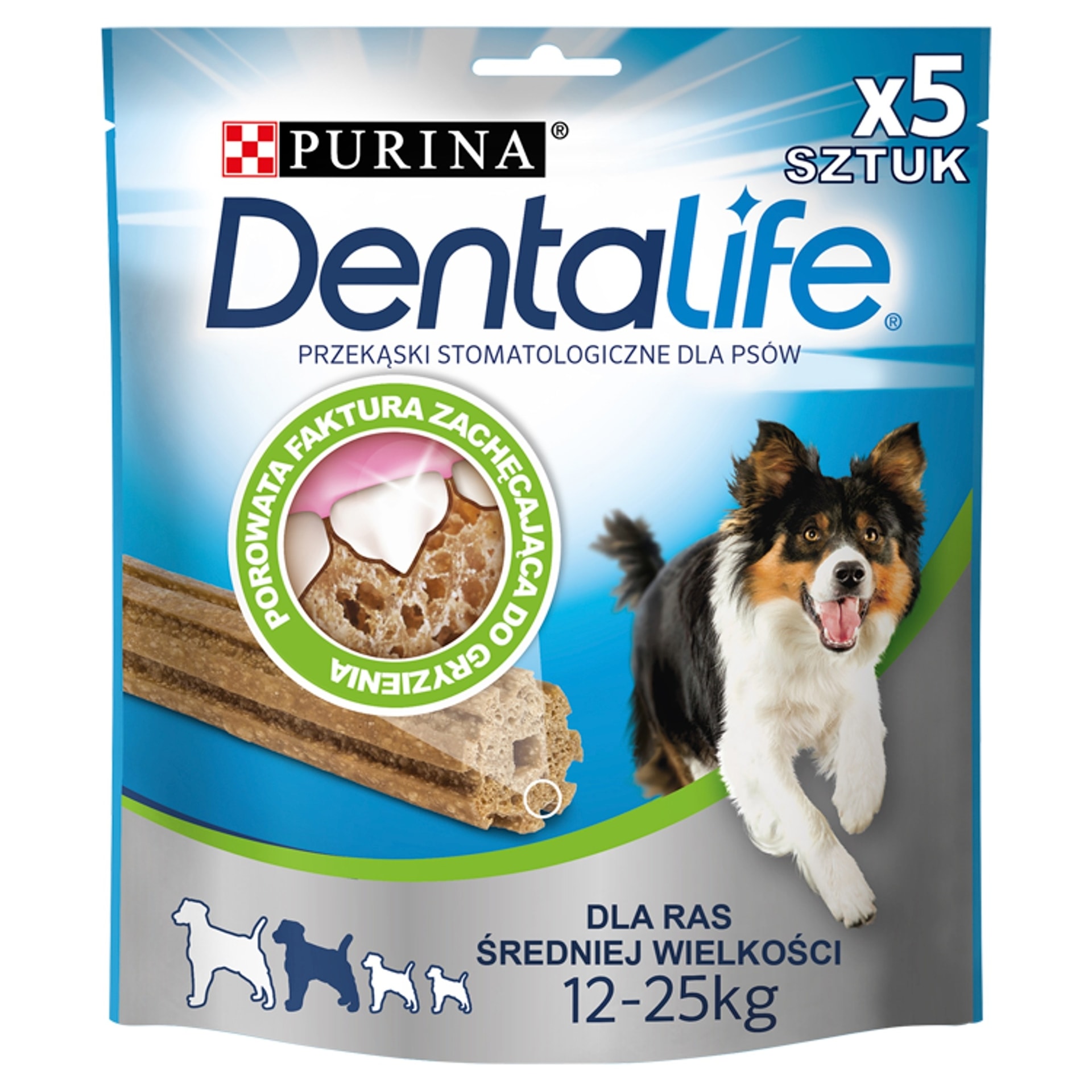 Purina Dentalife Medium - Dental chew for medium breed dogs, 5 x 115 g