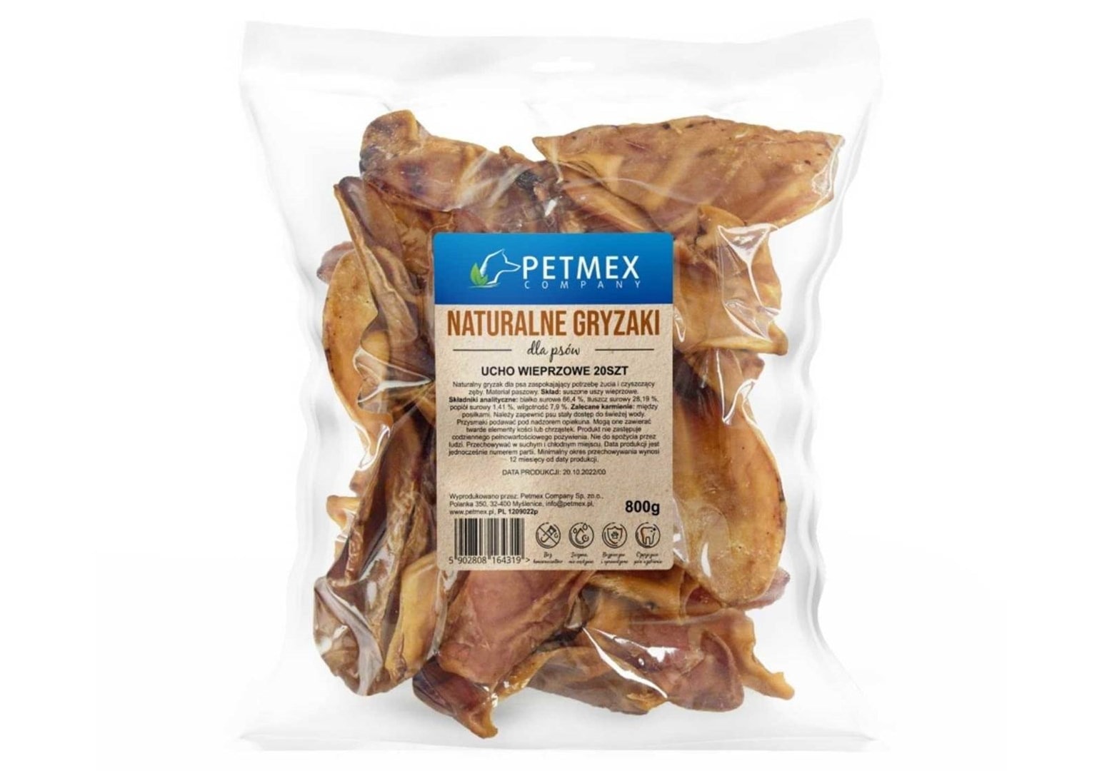 PETMEX Pig ear for dogs - 20 pieces of natural treat