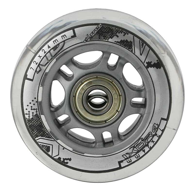 Nils Extreme Roller Skate Wheels 72x24 mm - Transparent with ABEC-7 Bearings
