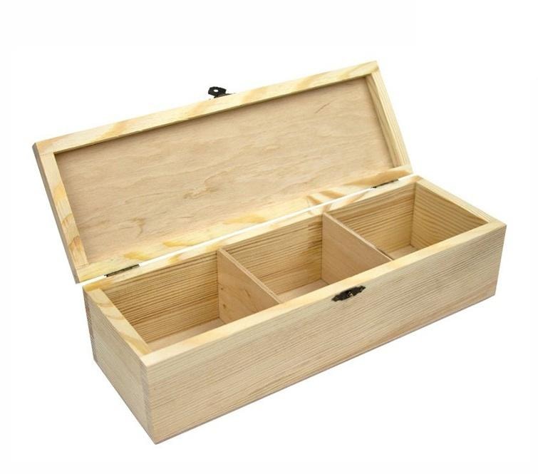 Wooden box with lock - ideal for decoupage and storage