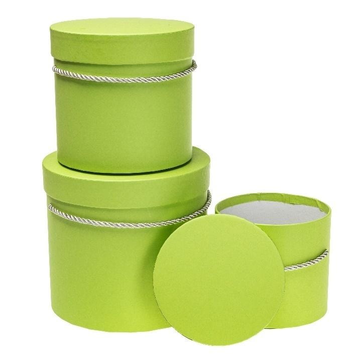 Rozette Flower Box Boxes 3pcs dark green - perfect as a gift