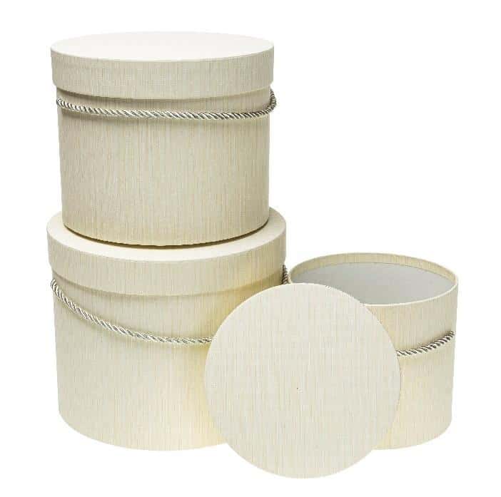 Rozette Flower Box Boxes 3 pcs Cream - perfect as a gift