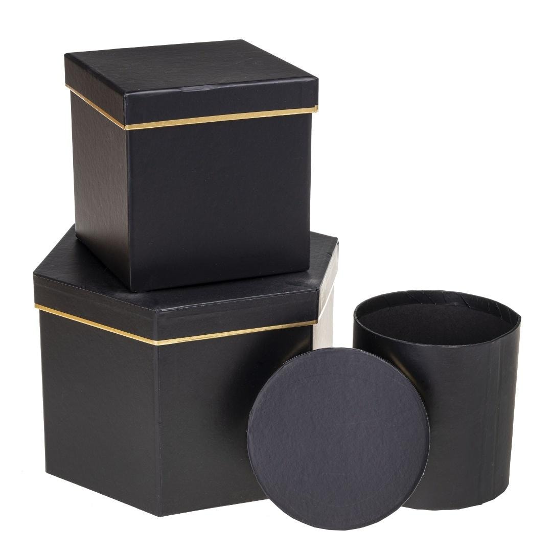 Rozette Flower Box Decorative Boxes 3 pieces mix