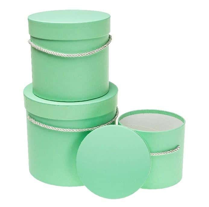 Rozette Flower Box - Decorative Box Set turquoise 3 pieces